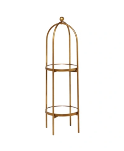 Rosemary Lane Metal Glam Standing Mirror Shelves In Gold-tone