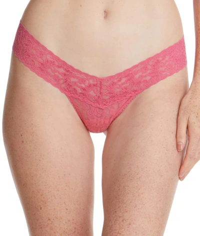 Shop Hanky Panky Signature Lace Low Rise Thong In Belle Pink