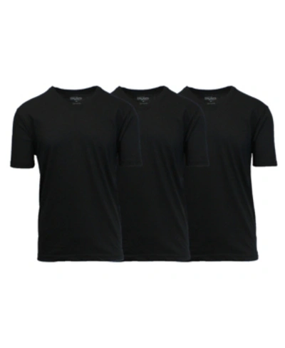 Galaxy By Harvic Men's Short Sleeve V-neck T-shirt, Pack Of 3 In Black X 3