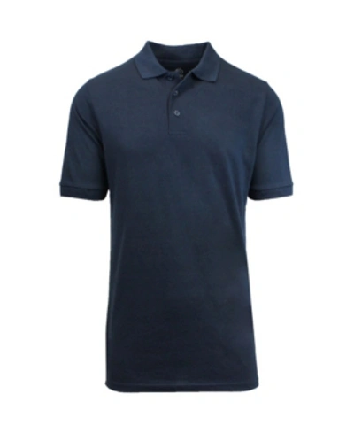 Shop Galaxy By Harvic Men's Short Sleeve Pique Polo Shirt In Navy