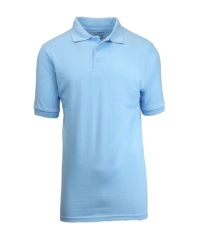 Shop Galaxy By Harvic Men's Short Sleeve Pique Polo Shirt In Light Blue