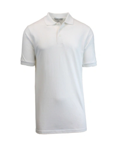 Shop Galaxy By Harvic Men's Short Sleeve Pique Polo Shirt In White