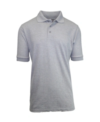 Shop Galaxy By Harvic Men's Short Sleeve Pique Polo Shirt In Heather Gray