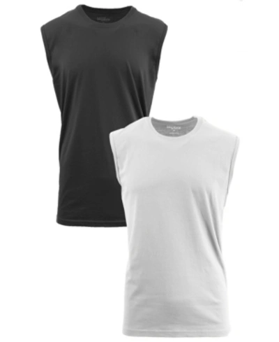 Shop Galaxy By Harvic Men's Muscle Tank Top, Pack Of 2 In Black-white