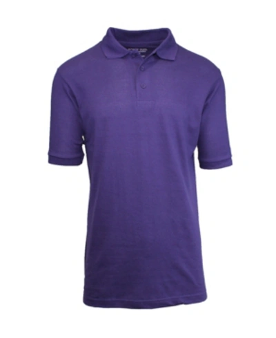 Shop Galaxy By Harvic Men's Short Sleeve Pique Polo Shirt In Purple