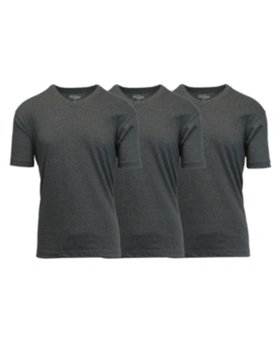 Galaxy By Harvic Men's Short Sleeve V-neck T-shirt, Pack Of 3 In Charcoal X 3