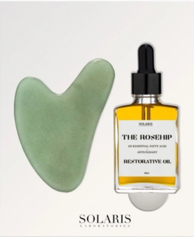 Shop Solaris Laboratories Ny 2-pc. Women's Jade Gua Sha & Rosehip Oil Facial Massage Set In Green