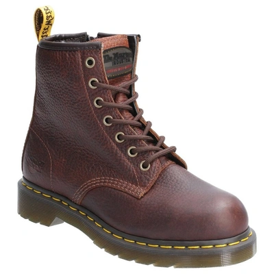 Shop Dr. Martens' Dr Martens Dr Martens Womens/ladies Maple Zip Lace Up Leather Safety Boot (brown)
