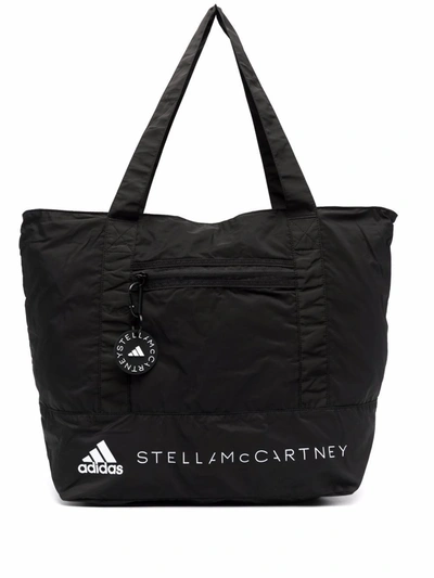 Adidas By Stella Mccartney Black Logo-print Tote Bag | ModeSens