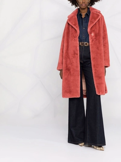 Forte Forte Faux-fur Single Breasted Coat In Orange | ModeSens
