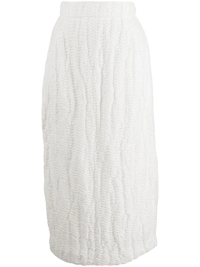 Shop Khaite Mya Textured Skirt In White