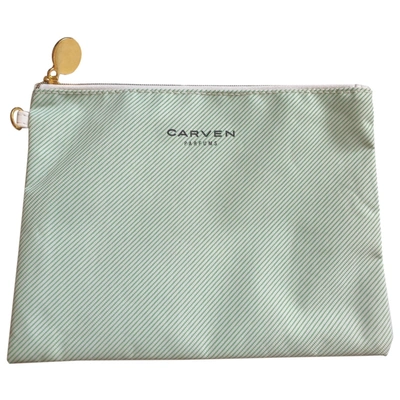 Pre-owned Carven Cloth Clutch Bag In Green
