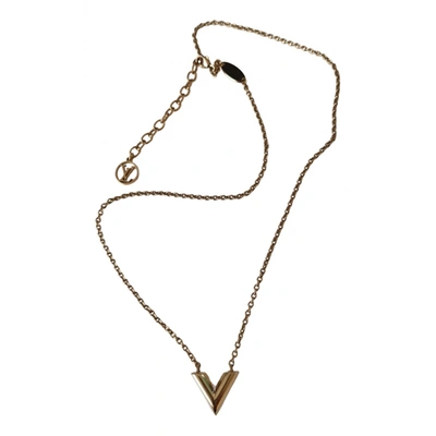 Louis Vuitton 2019 Pre-Owned Essential V Necklace - Gold for Women