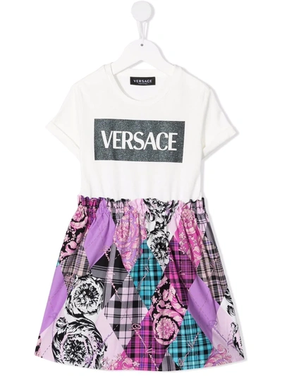 Shop Versace Logo-print T-shirt Dress In 白色