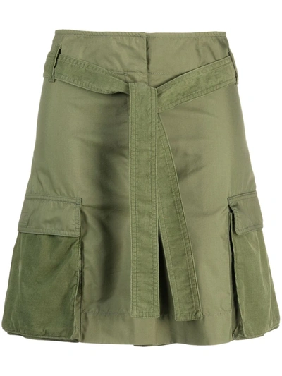 Shop Kenzo High-waist Cargo Shorts In 绿色