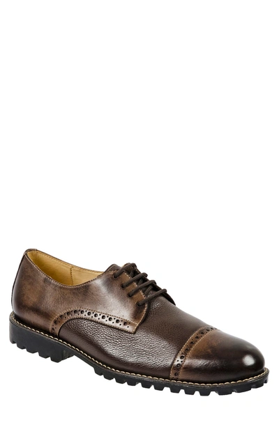 Shop Sandro Moscoloni Leather Brogue Derby In Brown