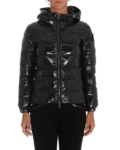 Shop Herno Slim Gloss Bomber Down Jacket In Black