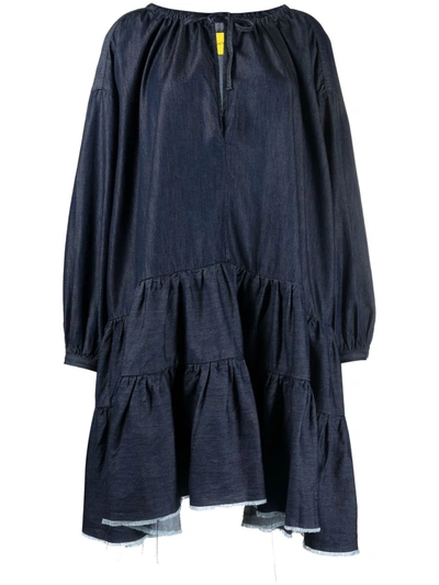 Shop Marques' Almeida Oversized Tiered Denim Dress In Blau