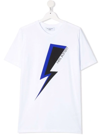 Shop Neil Barrett Thunderbolt-print T-shirt In White