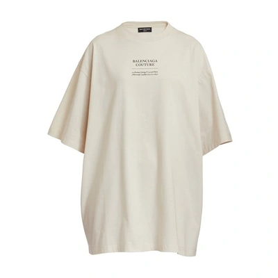 Shop Balenciaga Boxy T-shirt In Chalky White Black W