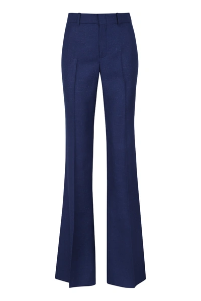 Shop Gucci Tailored Flared Trousers In Blue