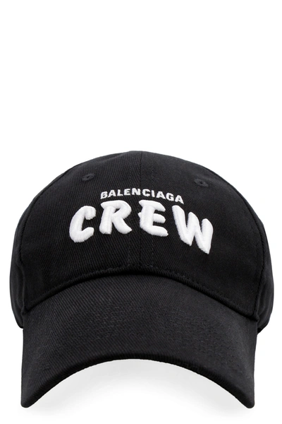 Shop Balenciaga Crew Baseball Cap In Black