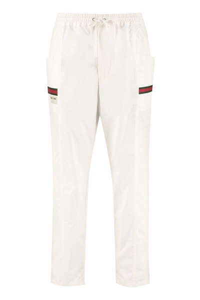 Shop Gucci Web Detail Track Pants In White