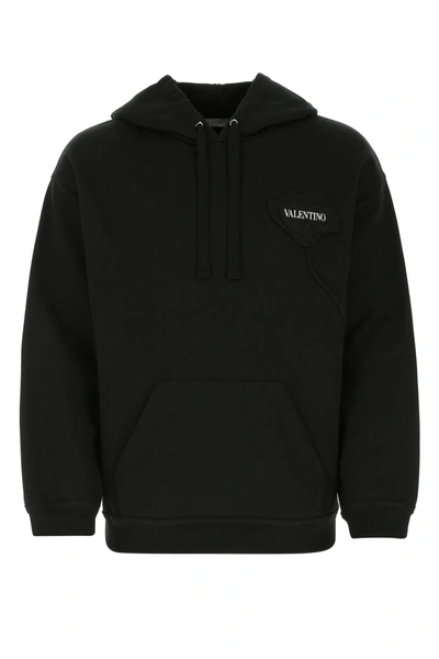 Shop Valentino Black Cotton Sweatshirt  Black  Uomo S
