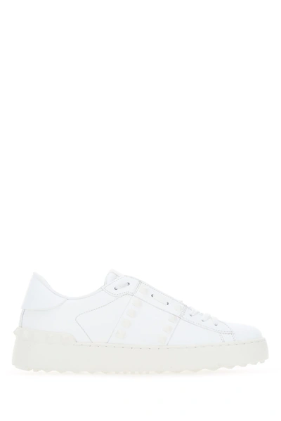 Shop Valentino White Leather Rockstud Untitled Sneakers  White  Garavani Donna 39