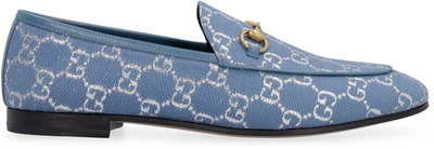 Shop Gucci Jordaan Horsebit Loafers In Blue