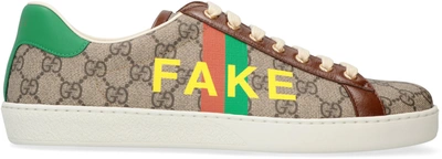 Shop Gucci Gg Print Ace Sneakers In Beige