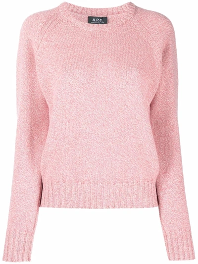 Shop Apc Alyssa Long-sleeve Knitted Jumper In Pink