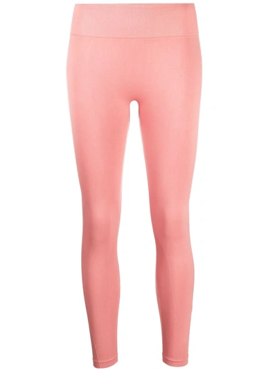 Shop Victoria Beckham Embroidered-logo Sports Leggings In Pink