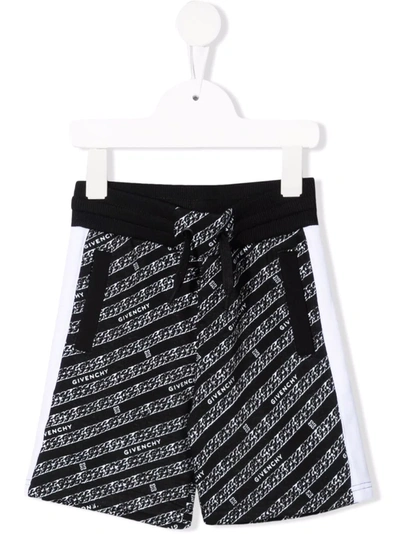 Shop Givenchy Logo-print Track Shorts In Black