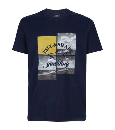 Shop Paul & Shark Photo Print T-shirt In Navy