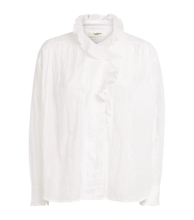 Shop Isabel Marant Étoile Ruffled-neck Pamias Blouse In White