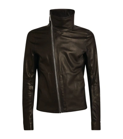 Shop Rick Owens Bauhaus Leather Jacket In Black