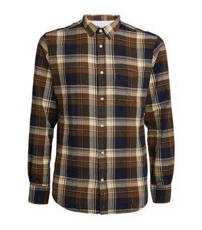 Shop Officine Generale Check Shirt In Brown