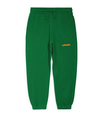 Shop Off-white Script Logo Sweatpants (4-10 Years) In Green