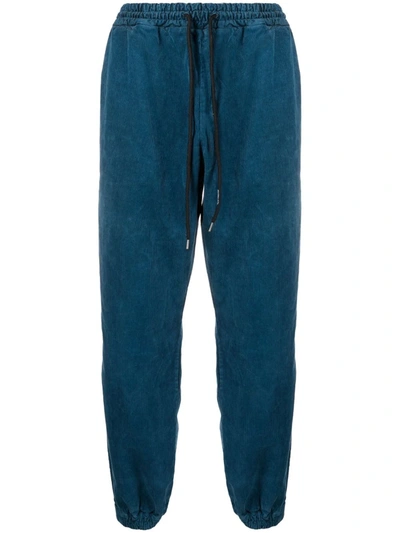 Shop Mauna Kea Drawstring Cotton Track Pants In Blue