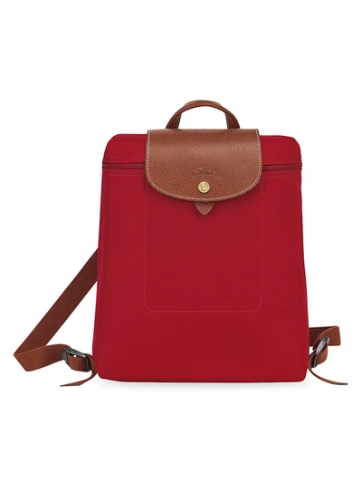 Shop Longchamp Le Pliage Backpack In Deep Red