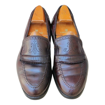 Pre-owned Alden Shoe Company Leather Flats In Brown