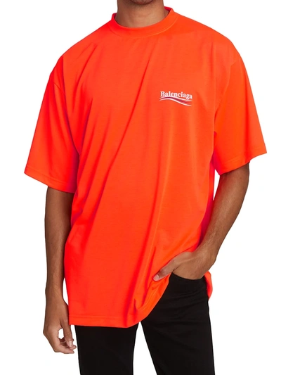 Shop Balenciaga Political Oversized T-shirt In Orange