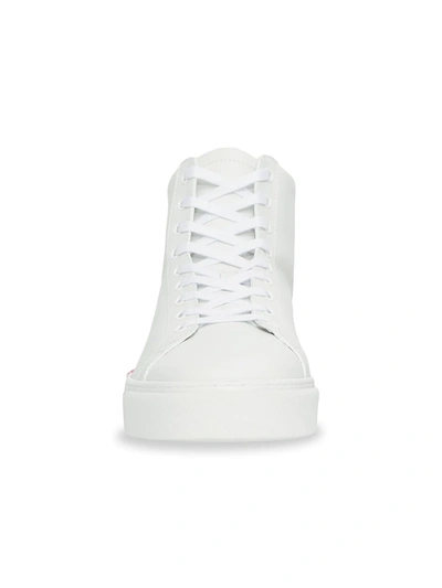 Shop Burberry Rangleton Leather High-top Sneakers In Optic White