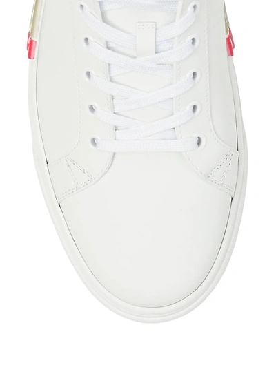 Shop Burberry Rangleton Leather High-top Sneakers In Optic White