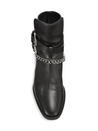 Shop Amiri Jodhpur Leather Chain Boots In Black