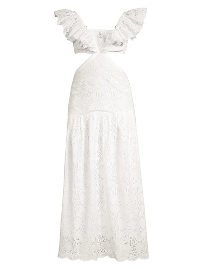 Shop Suboo Women's Margot Eyelet Cotton Maxi Dress In Ivory