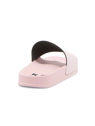 Shop Off-white Women's Logo Pool Slider Sandals In Pink