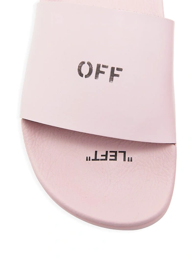 Shop Off-white Women's Logo Pool Slider Sandals In Pink