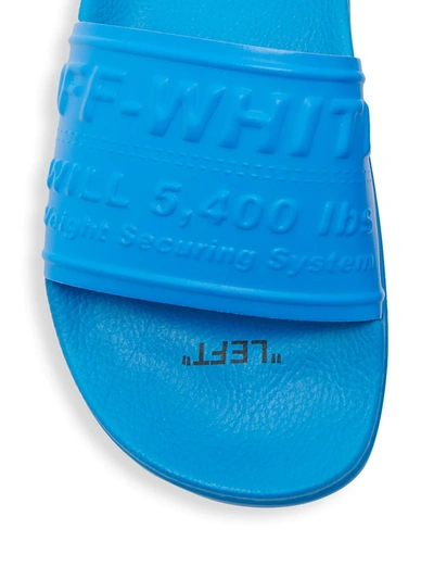Shop Off-white Women's Logo Pool Slider Sandals In Blue